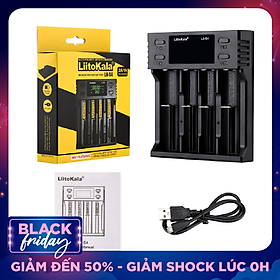 Bộ sạc pin LCD 4 khe Liitokala LII-S4 Battery Charger LCD 4 Slot for 18650 26650 21700 18350 AA AA Lithium NiMH Battery Auto-polarity