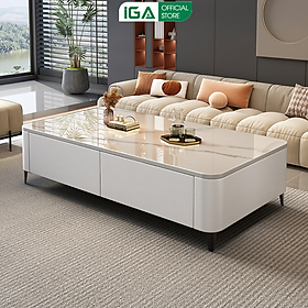 Mua Bàn trà sofa phòng khách họa tiết vân đá bọc da cao cấp phong cách sang trọng - GP379