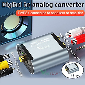 Mua Vinetteam Bộ Chuyển Đổi Âm Thanh Quang Học Optical Ra AV RCA Có Jack 3.5mm Chuyển Tín Hiệu Digital Sang Analog - Hàng Chính Hãng