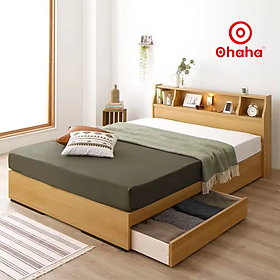 Mua  Kèm ảnh thật - Miễn phí lắp đặt & vận chuyển  Giường ngủ gỗ công nghiệp cao cấp OHAHA chuẩn Nhật - Yellow - GC041 - 01