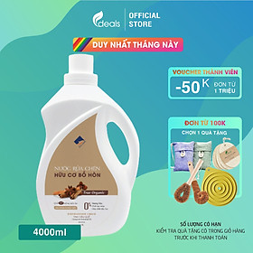 Nước rửa chén hữu cơ Bồ hòn Ecocare - 100% thực vật, không hóa chất, tinh dầu khử mùi, chăm sóc da tay, tiết kiệm nước 30% - Chai 4000ml