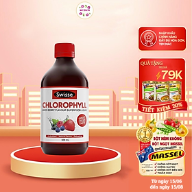 Nước diệp lục hỗ trợ thanh lọc, thải độc cơ thể Swisse Chlorophyll Mixed Berry Flavour Liquid (500ml) - Nhập khẩu Australia