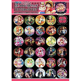 Combo 30 huy hiệu cài áo ONE PIECE - ĐẢO HẢI TẶC anime ver ĐỒ NGỌT