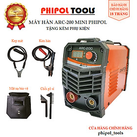 Máy hàn PHIPOL TOOLS ARC 200 mini tặng kèm nhiều phụ kiện, thiết kế nhỏ gọn, máy siêu khoẻ - Hàng Chính Hãng