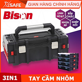 Mua Hộp đựng đồ nghề 3IN1 Bison kích thước 21inch  nhựa PP nguyên sinh chống va đập  2 hộp nhỏ đựng linh kiện bên hông