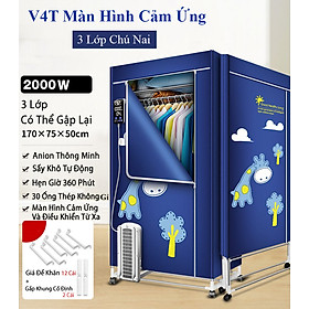 Mua Tủ Sấy Quần Áo 3 Tầng Thông Minh Sấy Khô 360 Độ Thế Hệ Mới - Máy Sấy Quần Áo Dạng Tủ Treo Tiện Dụng - Dễ Dàng Gấp Gọn - Có Video