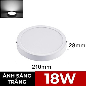 Mua Đèn Ốp Nổi Trần Siêu Sáng mẫu tròn  vuông ánh sáng trắng 12W 18W và 24W  loại đèn trần hiên  hành lang cao cấp