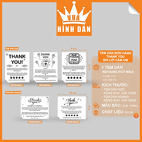 Set 50/100 tem/ sticker 8*10 thank you ghi lời cám ơn đến khách hàng dành cho shop - 5 mẫu (1.004)