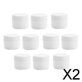 2xRefillable Plastic Empty Face Cream Cosmetic Container with Lid White-50g