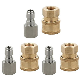 6pcs Stainless Pressure Washer Accessories Quick Connector Garden Hose Adaptor