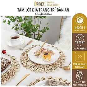 Mua Tấm lót đĩa đường kính 30 cm trang trí decor bàn ăn bằng cói hình tròn/ Hand-woven seagrass place mat D30 cm