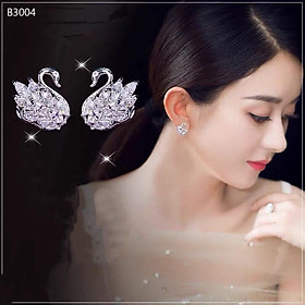 BÔNG TAI NỮ BẠC 925 THIÊN NGA TRANG SỨC CAO CẤP NO.93 HOA TAI NỮ ĐẸP HT26