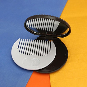 Bộ gương lược bỏ túi mini hình chiếc bánh cookie - màu nâu sẫm  BGL12