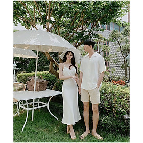 Set đồ đôi áo váy cặp CoupleTina cao cấp - Màu trắng tinh khôi - Mẫu HOT TREND