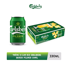 Nồng độ cồn 4.8% - Thùng 24 lon bia Carlsberg Danish Pilsner 330ml