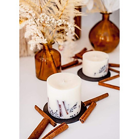 Mua Combo 2 nến thơm cao cấp bằng sáp đậu nành với tinh dầu quế và đinh hương  trang trí thanh quế và nụ đinh hương tự nhiên - 500ml và 250ml
