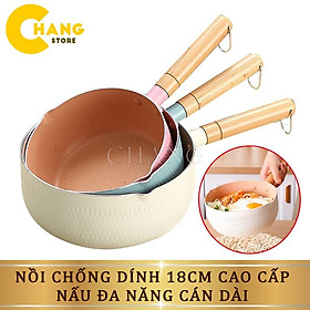 Nồi Nấu Bột Chống Dính, Quánh Sữa Chống Dính Cho Bé Ăn Dặm Đường Kính 18cm Dùng Cho Mọi Loại Bếp