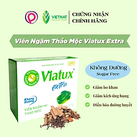 Viên ngậm ho Viatux Extra không đường - Hộp 20 viên