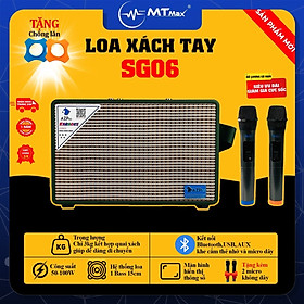 Mua Loa Xách Tay AZPro SG06 - Đỉnh Cao Âm Thanh Cao Cấp Giá Rẻ  Tặng Kèm 2 Micro Không Dây và Chống Lăn. Hàng chính hãng