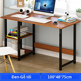 Mua Bàn làm việc có kệ sách 1 2m 1m thiết kế hiện đại có thanh chịu lực giữa mặt bàn  chân sắt sơn tĩnh điện mặt gỗ mdf phủ melamine chắc chắn bền bỉ