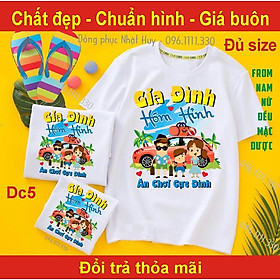 áo nhóm đi chơi DC5 đủ size, du lịch,biển, phông, thun,cotton, chất đẹp, bao đổi trả,gia đình hóm hỉnh