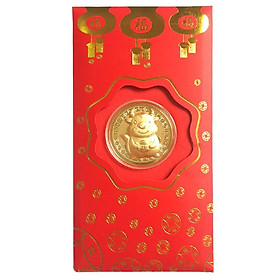 Combo Bao Lì Xì Trâu Vàng Cát Tường mang lại may mắn, hạnh phúc tài lộc, kèm túi Nhung