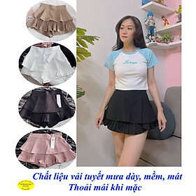 Chân váy nữ 1 tầng siêu dễ thương Chất liệu vải tuyết mưa, mềm, co giãn, dễ chịu khi mặc