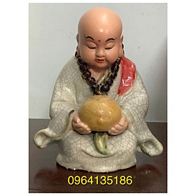 Mua Tượng chú tiểu ôm mõ men rạn gốm sứ Bát Tràng
