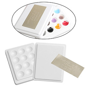 24-Well Porcelain Gouache Watercolor Paint Palette with Cover Easy Clean