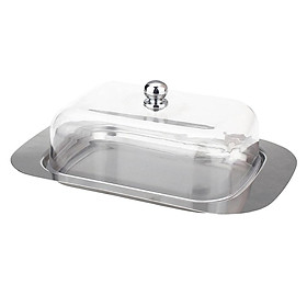Stainless Steel Butter Dish Cake Dessert Bread Serving Tray Buffet Food Container Furit Salad Steak Storage Box