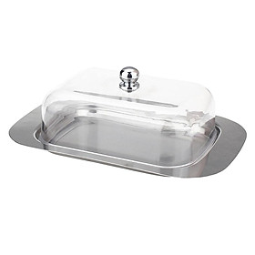 Stainless Steel Butter Dish Bread Dessert Cake Serving Tray Food Container B