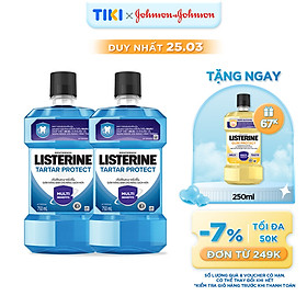 Bộ 2 Chai Nước súc miệng ngăn ngừa mảng bám Listerine Tartar Protection 750mlx2