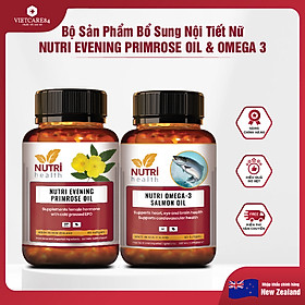Bộ Sản Phẩm Bổ Sung Nội Tiết Tố Nữ: Nutri Evening Primrose Oil & Omega 3 - 60 Viên