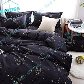 Set 5 Món Chăn Ga Gối DACOSA Cotton Poly Cao Cấp, Bộ Chăn Ga Gối Phong Cách Hàn Quốc, Chất Liệu Cotton Poly