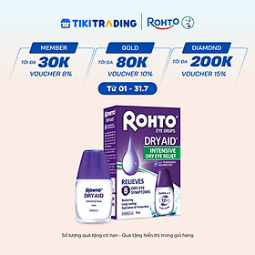 Nước nhỏ mắt dưỡng ẩm ẩm, giảm khô mắt chuyên sâu Rohto Dry Aid 10ml