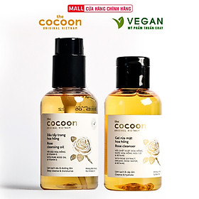 Combo Gel hoa hồng rửa mặt Cocoon 140ml + Dầu tẩy trang hoa hồng Cocoon 140ml