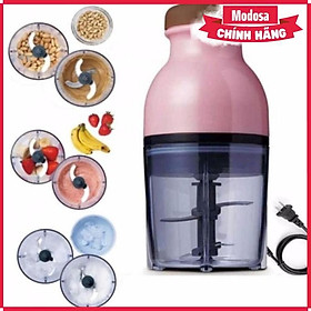 Mua Máy Xay Sinh Tố Mini Modosa 2 Lưỡi Dao Inox 1.2L -Hồng - Hàng Chính Hãng