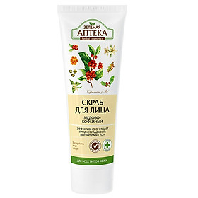 Tẩy da chết dành cho mặt chiết xuất mật ong và cà phê Zelenaya Apteka Face Scrub honey & coffee 75ml