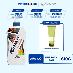 Tắm Gội Dưỡng Xmen Clean & Fresh 3in1 Sạch Gàu Chai 610g
