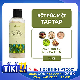 Bột rửa mặt Thảo mộc TAP TAP Từ Bột Đậu Đỏ Trà Xanh Yến Mạch Cám Gạo Giảm Mụn Ẩn Mụn Cám Mụn Đầu Đen An Toàn Từ Thiên Nhiên Cỏ Mềm 50g