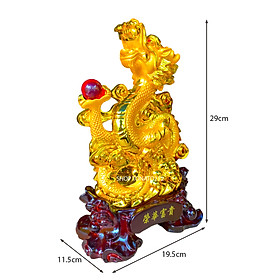 TƯỢNG RỒNG VÀNG PHONG THỦY TRANG TRÍ NHÀ CỬA VẠN SỰ NHƯ Ý HÚT TÀI LỘC MAY MẮN