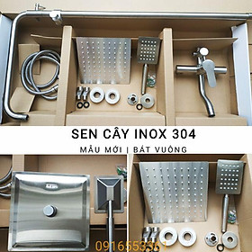 Mua Sen cây tắm đứng nóng lạnh inox 304 bát vuông