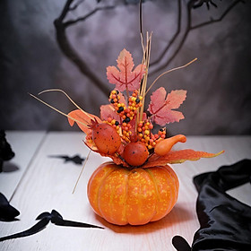 Artificial Pumpkin with Flowers, Decor Props, Fall Photo Props, Fall Pumpkin Centerpiece Ornament
