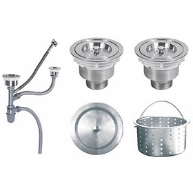 BỘ XẢ CHẬU RỬA CHÉN INOX SUS 304 BỘ ĐÔI