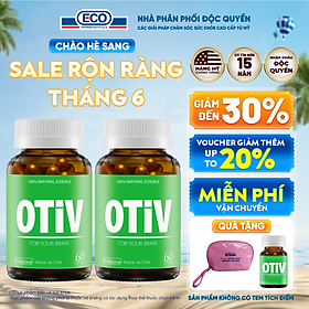 [Tặng Hộp 15v] Combo 2 Hộp 60v - Viên Uống Bổ Não OTIV Ecogreen Giảm Đau Đầu Mất Ngủ, Tăng Trí Nhớ