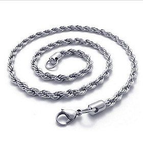 Dây chuyền nam titan dạng xoắn cao cấp đẹp sang trọng thép không gỉ buộc tàu trangsucpt PTDCNA08