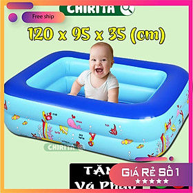 Mua Bể bơi 2 tầng 1m2 cho bé - Hồ Bơi Cho Bé Đáy 2 lớp có bơm hơi - Chirita S