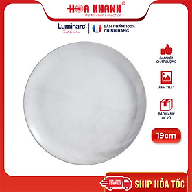 Đĩa thủy tinh Luminarc Diwali Granit Marble 19cm kháng vỡ, cường lực - 1 cái - P9834