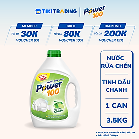 Nước Rửa Chén Can POWER100 Tinh Dầu Chanh 3.5KG