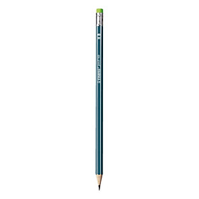 Bút chì gỗ STABILO pencil 160 có đầu tẩy, thân sọc trắng
